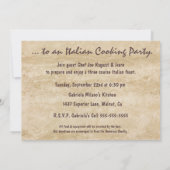 北イタリアパーティの招待状 招待状 (裏面)