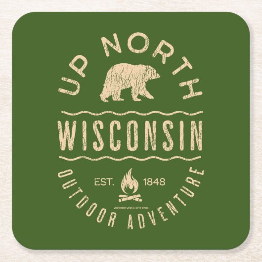 北ウィスコンシン スクエアペーパーコースター (正面)