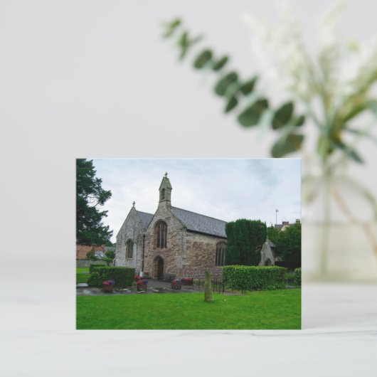 北ウェールズの歴史的な聖アサーフ教会 ポストカード (スタンド正面)