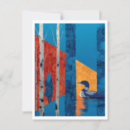 北ウッズの樺の木の森に住む ポストカード