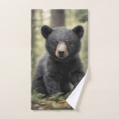 北ウッズリトルブラックベアーカブタオル バスタオルセット (ハンドタオル)