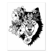 北ウルフのアニマルアートカラーリングページ ラバースタンプ (インプリント)