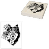 北ウルフのアニマルアートカラーリングページ ラバースタンプ (押印)