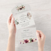 北エレガントバイキングスクロ結婚ール オールインワン招待状 (貼ってはがせる)