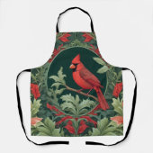 北エレガント(鳥)ショウジョウコウカンチョウウィリアムインスパイアモリス エプロン (正面)