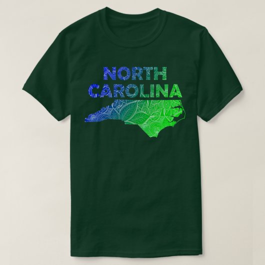 北オカラフルリナのマンダラ美術地図と文字 Tシャツ (デザイン正面)
