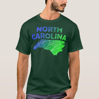 北オカラフルリナのマンダラ美術地図と文字 Tシャツ