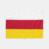 北オセチアの旗 フリースブランケット (正面(横))