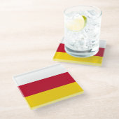 北オセチア国旗 ガラスコースター (アングル)