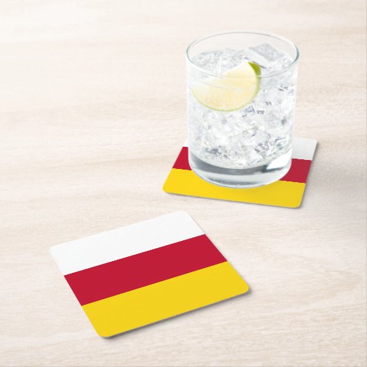 北オセチア国旗 スクエアペーパーコースター (インサイチュ)