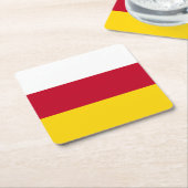 北オセチア国旗 スクエアペーパーコースター (アングル)