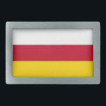 北オセチア国旗 長方形ベルトバックル<br><div class="desc">北オセチア・アラニアの愛国国旗。</div>