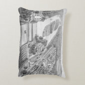 北オーロライリノイ石リトグラフ1871アート アクセントクッション (裏面(縦))