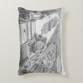 北オーロライリノイ石リトグラフ1871アート アクセントクッション (正面(垂直))