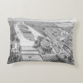 北オーロライリノイ石リトグラフ1871アート アクセントクッション (裏面)