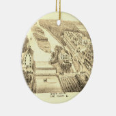 北オーロライリノイ石リトグラフ1871アート セラミックオーナメント (右)
