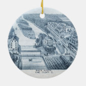 北オーロライリノイ石リトグラフ1871アート セラミックオーナメント (裏面)