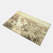 北オーロライリノイ石リトグラフ1871アート ドアマット (アングル)