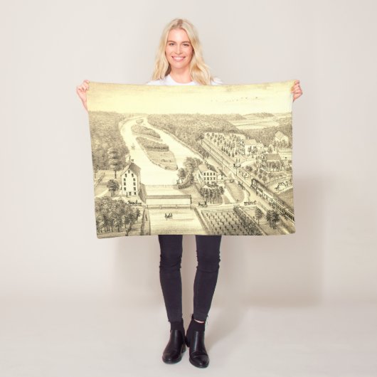 北オーロライリノイ石リトグラフ1871アート フリースブランケット (インサイチュ)