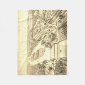 北オーロライリノイ石リトグラフ1871アート フリースブランケット (正面)