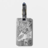 北オーロライリノイ石リトグラフ1871アート ラゲッジタグ (裏面縦)