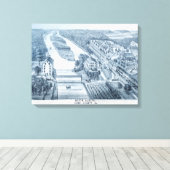 北オーロライリノイ1871川の石のリトー キャンバスプリント (インサイチュ (ウッドフロア))