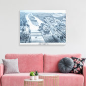 北オーロライリノイ1871川の石のリトー キャンバスプリント (インサイチュ (リビング))