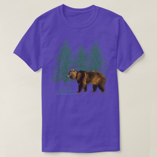 北カスケードナショナルパークワシントンベアの木 Tシャツ (デザイン正面)