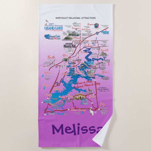 北カスタム東オクラホマアトラクションビーチタオル ビーチタオル (正面)