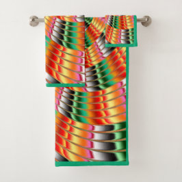 「北カラフル光」フラクタル・アート バスタオルセット
