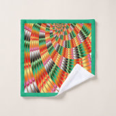 「北カラフル光」フラクタル・アート バスタオルセット (ウォッシュタオル)