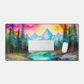 北カラフル淡水カラーイラストレーション デスクマット (キーボード&マウス)