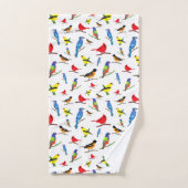 北カラフル米鳥模様 バスタオルセット (ハンドタオル)