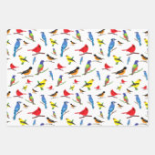 北カラフル米鳥模様 ラッピングペーパーシート (正面2)