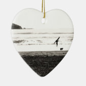 北カリフォルニアのビーチ場面 セラミックオーナメント (右)