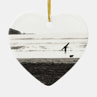 北カリフォルニアのビーチ場面 セラミックオーナメント