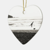 北カリフォルニアのビーチ場面 セラミックオーナメント (左)