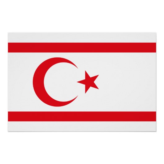 北キプロスの旗 ポスター (正面)