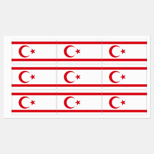 北キプロスの旗 ラベル (シート)