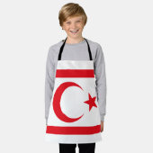 北キプロス国旗 エプロン (着用した状態)