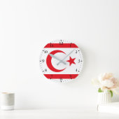 北キプロス国旗 ラウンド壁時計 (ホーム)
