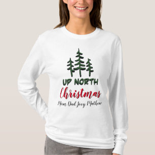 北クリスマス、カスタマイズ可能 常緑樹 Tシャツ