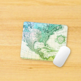 北クールアメリカの旅行者グリーンヴィンテージの地図 マウスパッド