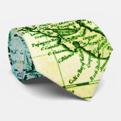 北クールアメリカの緑のヴィンテージ地図 ネクタイ (ロール)