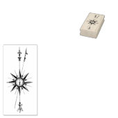 北コンパス矢印ヴィンテージラバーアートスタンプ ラバースタンプ (押印)