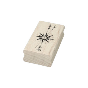 北コンパス矢印ヴィンテージラバーアートスタンプ ラバースタンプ