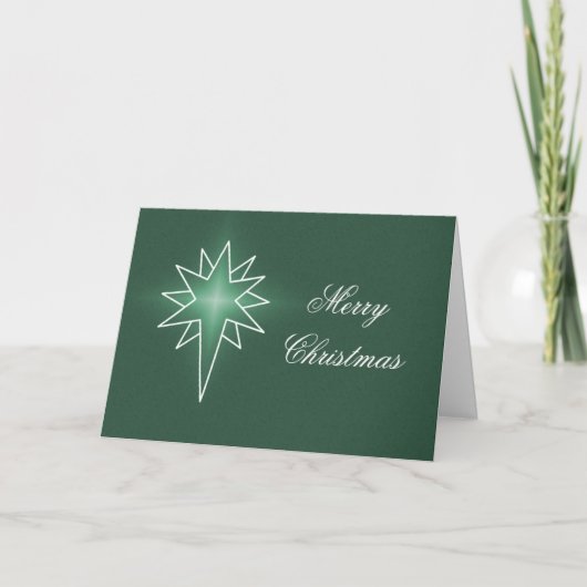 北スターのクリスマスカード、緑 シーズンカード (正面)