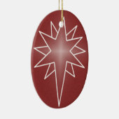 北スターオーバルクリスマスオーナメント、赤 セラミックオーナメント (右)