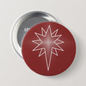 北スタークリスマスボタン、赤 缶バッジ (正面&裏面)