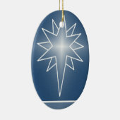 北スター楕円クリスマスオーナメント、青 セラミックオーナメント (右)